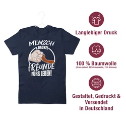 Shirtracer T-Shirt Mensch & Dackel Freunde fürs Leben Braun/Blau