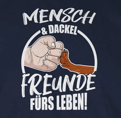 Shirtracer T-Shirt Mensch & Dackel Freunde fürs Leben Braun/Blau