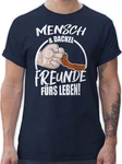 Shirtracer T-Shirt Mensch & Dackel Freunde fürs Leben Braun/Blau