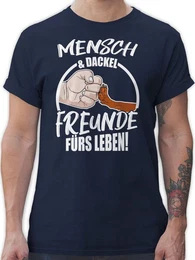 T-Shirt Mensch & Dackel Freunde frs Leben Geschenk fr Hundebesitzer