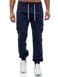 Tazzio Herren Cargo Chino Regular Fit Jogger Hose 16610 Blau/Dunkelblau