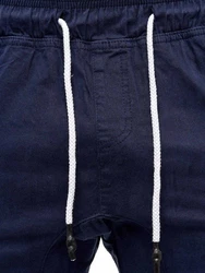 Tazzio Herren Cargo Chino Regular Fit Jogger Hose 16610 Blau/Dunkelblau