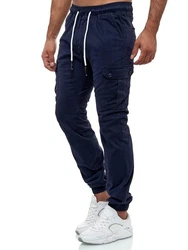 Tazzio Herren Cargo Chino Regular Fit Jogger Hose 16610 Blau/Dunkelblau