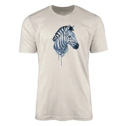 T-Shirt Herren Shirt 100% gekmmte Bio-Baumwolle T-Shirt Aquarell Zebra Motiv Nachhaltig komode aus erneue (1-tlg)
