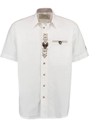 OS-Trachten Trachtenhemd Amima Kurzarmhemd Weiß/Beige/Creme
