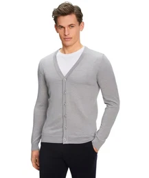 Strickjacke (1-tlg) aus reiner, extrafeiner Merinowolle