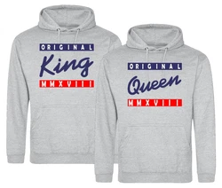 Couples Shop Kapuzenpullover King & Queen Hoodie Pullover für Paare Rosa/Grau/Dunkelgrau/Silber/Hellgrau