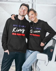 Couples Shop Kapuzenpullover King & Queen Hoodie Pullover für Paare Rosa/Grau/Dunkelgrau/Silber/Hellgrau