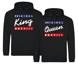 Kapuzenpullover King & Queen Hoodie Pullover fr Paare mit modischem Print