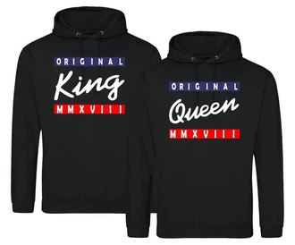 Couples Shop Kapuzenpullover King & Queen Hoodie Pullover für Paare