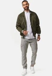 Indicode Herren Jacke Ayser mit Stehkragen & Reißverschluss Dunkelgrün/Khaki/Grün