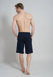CECEBA Schlafhose Herren Bermuda blau