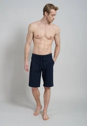 CECEBA Schlafhose Herren Bermuda blau