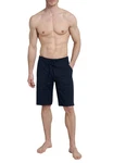 CECEBA Schlafhose Herren Bermuda blau