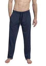 Schlafhose Herren Lange-Hose blau bedruckt (1-tlg)