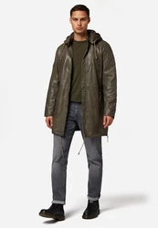 RICANO Lederjacke Sheena-M Dunkelgrün/Khaki