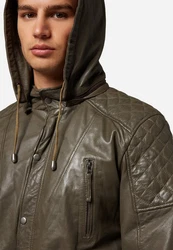 RICANO Lederjacke Sheena-M Dunkelgrün/Khaki