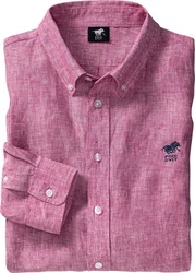 Polo Sylt Langarmhemd Dunkelrot/Rot/Rosa