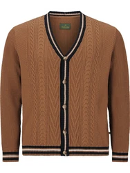 Charles Colby Cardigan DUKE STARKS Braun/Beige