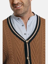 Charles Colby Cardigan DUKE STARKS Braun/Beige
