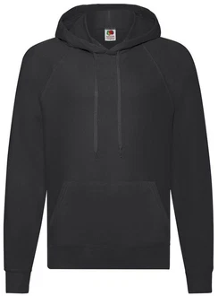 Fruit of the Loom Kapuzensweatshirt Lightweight Hooded Sweat Schwarz/Dunkelgrau