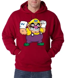 Kapuzenpullover Wario Herren Hoodie Pullover mit Retro Gaming Frontprint