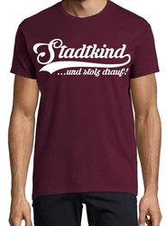 Youth Designz T-Shirt Stadtkind Herren Shirt Dunkelrot/Bordeaux/Lila/Rot