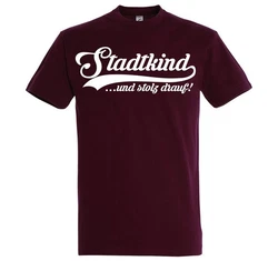 Youth Designz T-Shirt Stadtkind Herren Shirt Dunkelrot/Bordeaux/Lila/Rot