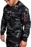 Amaci&Sons Cargo Pullover Sweatshirt Hoodie Sweater Camouflage 4006 Dunkelgrün/Grau/Dunkelblau