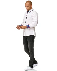 Frchtl Langarmhemd Herren Designer Hemden weiß