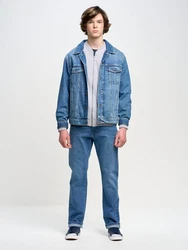 BIG STAR Straight-Jeans TRENT HOHE LEIBHHE Blau/Hellblau