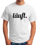 MoonWorks Cooles Lustiges Herren T-Shirt Läuft Fun-Shirt Grau/Beige MoonWorks Cooles Lustiges Herren T-Shirt Läuft Fun-Shirt Grau/Beige