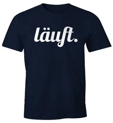 MoonWorks Cooles Lustiges Herren T-Shirt Läuft Fun-Shirt Dunkelblau/Blau