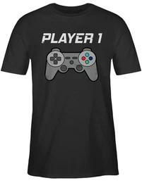 T-Shirt Player 1 Vintage Partner-Look Familie Papa