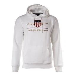 GANT Herren Hoodie - Archive Shield Kapuzen-Pullover Wei
