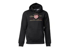 GANT Herren Hoodie - Archive Shield Kapuzen-Pullover Schwarz