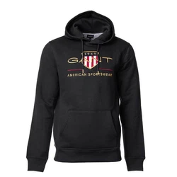 GANT Herren Hoodie - Archive Shield Kapuzen-Pullover Schwarz