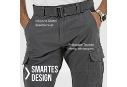 Indicode Herren William Cargohose (15958) Hellgrau/Grau/Dunkelgrau