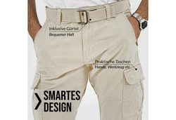 Indicode Herren William Cargohose (15958) Khaki/Beige
