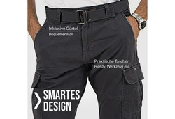 Indicode Herren William Cargohose (15958) Khaki/Hellgrau/Grau/Dunkelgrau/Dunkelgrün