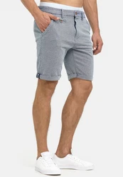 Indicode Herren Cuba Chino Shorts Grau/Hellgrau