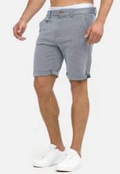 Indicode Herren Cuba Chino Shorts Grau/Hellgrau
