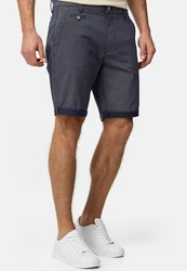 Indicode Herren Cuba Chino Shorts Grau/Dunkelblau/Blau