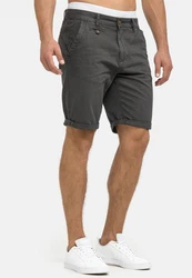 Indicode Herren Cuba Chino Shorts Dunkelgrau/Khaki/Grau/Hellgrau