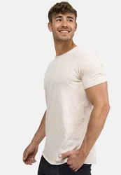 Indicode Kurzarmshirt Willbur Tee Weiß/Khaki/Creme/Beige
