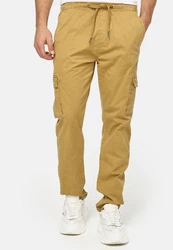 Indicode Broadwick Cargohose aus Baumwolle mit 6 Taschen Khaki/Beige