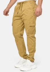 Indicode Broadwick Cargohose aus Baumwolle mit 6 Taschen Khaki/Beige