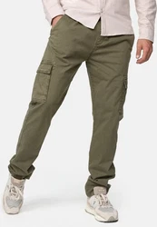 Indicode Broadwick Cargohose aus Baumwolle mit 6 Taschen Dunkelgrün/Khaki