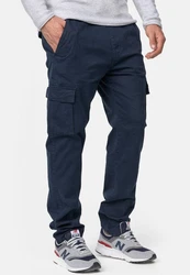 Indicode Broadwick Cargohose aus Baumwolle mit 6 Taschen Blau/Dunkelblau
