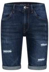 Indicode Herren Caden Jeans Shorts mit 5 Taschen Blau/Dunkelblau/Hellblau